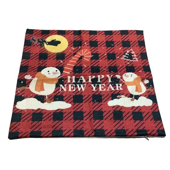 4 Christmas Pillow Covers 17.5" x 17.5" Square Zipper Throw Cushion Case Décor - Picture 5 of 7